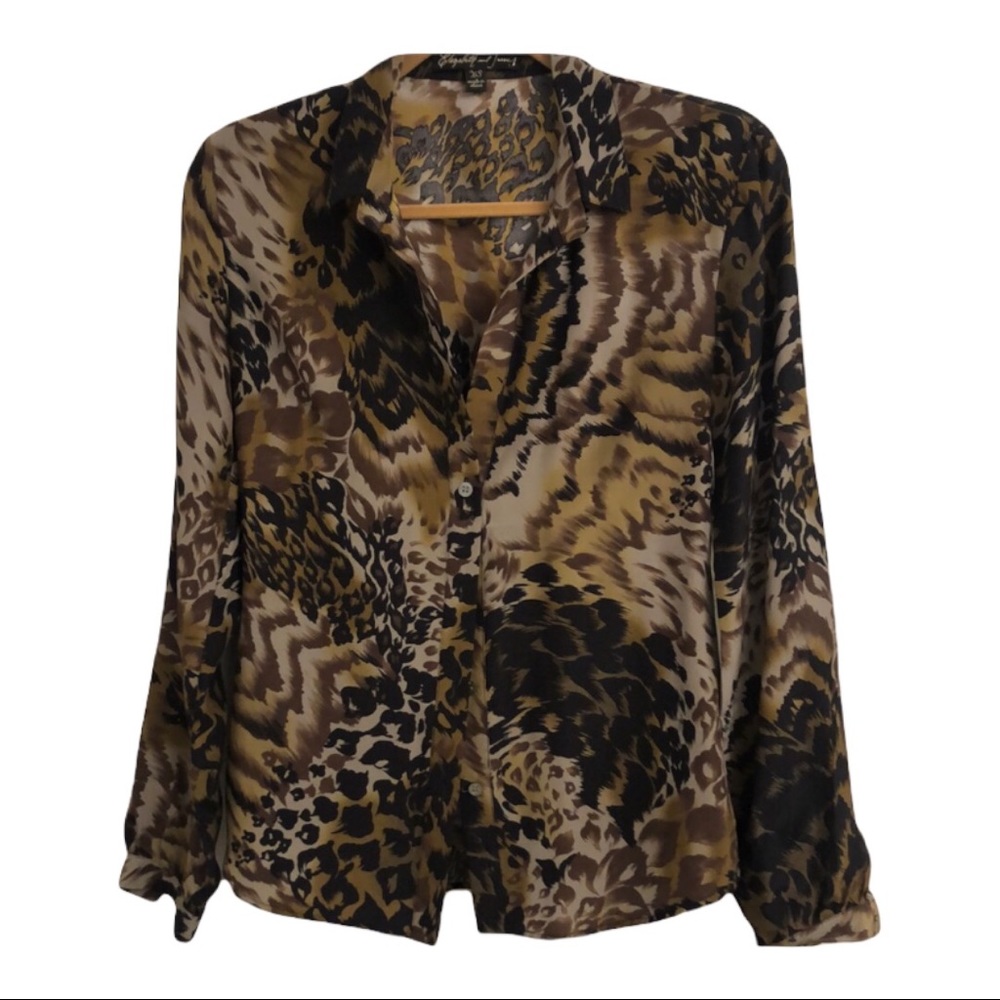 Silk Elizabeth and James animal print button up